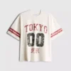 Camiseta gráfica desgastada de manga corta «Tokyo»