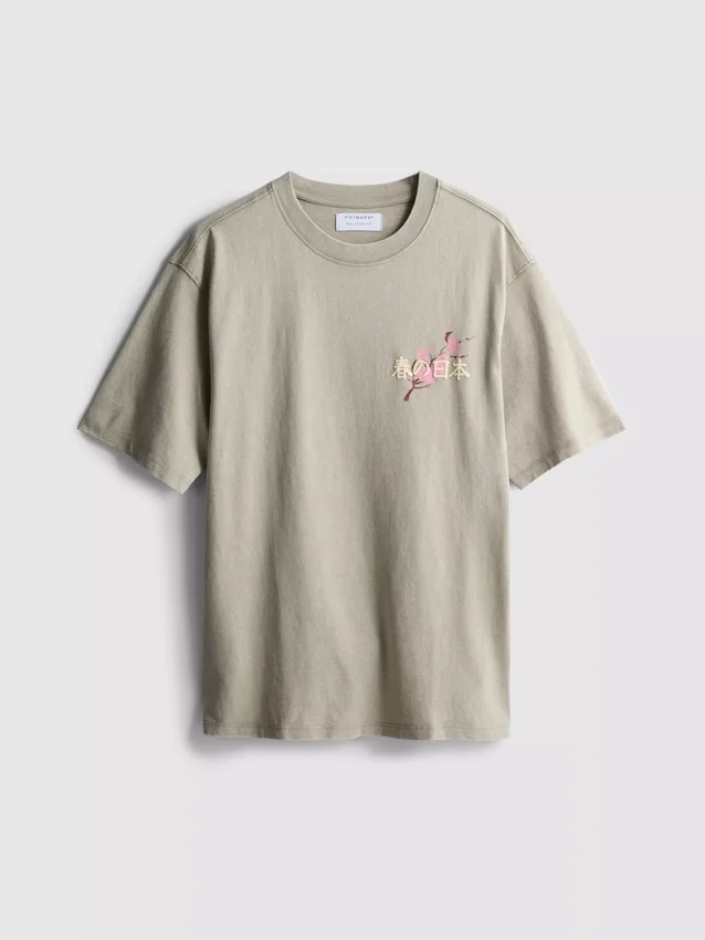 Camiseta gráfica lavada de Japón