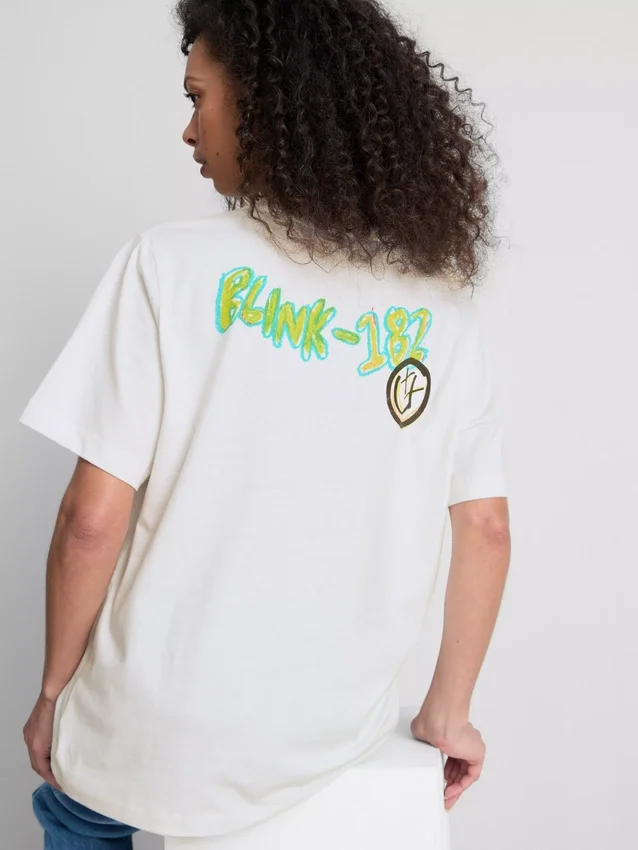 Camiseta holgada de algodón con logotipo de Blink 182