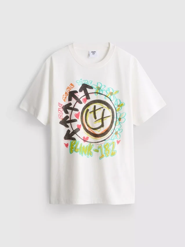 Camiseta holgada de algodón con logotipo de Blink 182