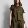 Camiseta holgada de cuello redondo con ventilación