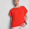Camiseta holgada de cuello redondo con ventilación
