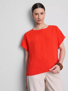 Camiseta holgada de cuello redondo con ventilación