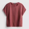 Camiseta holgada de cuello redondo con ventilación