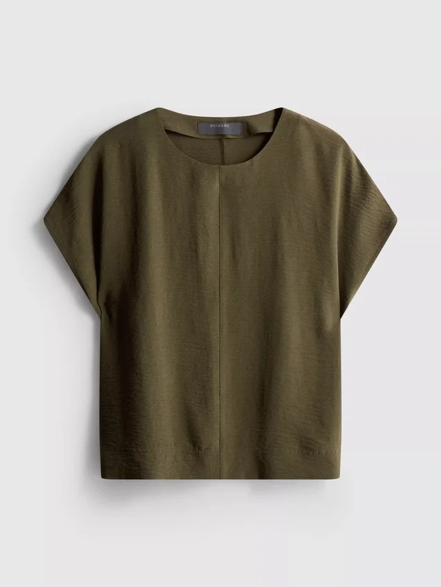 Camiseta holgada de cuello redondo con ventilación
