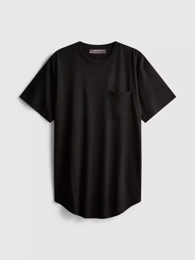 Camiseta larga con bolsillo de parche