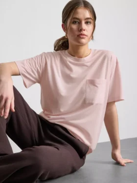 Camiseta larga de cuello redondo