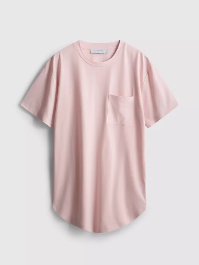 Camiseta larga de cuello redondo