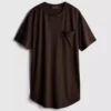 Camiseta larga de cuello redondo