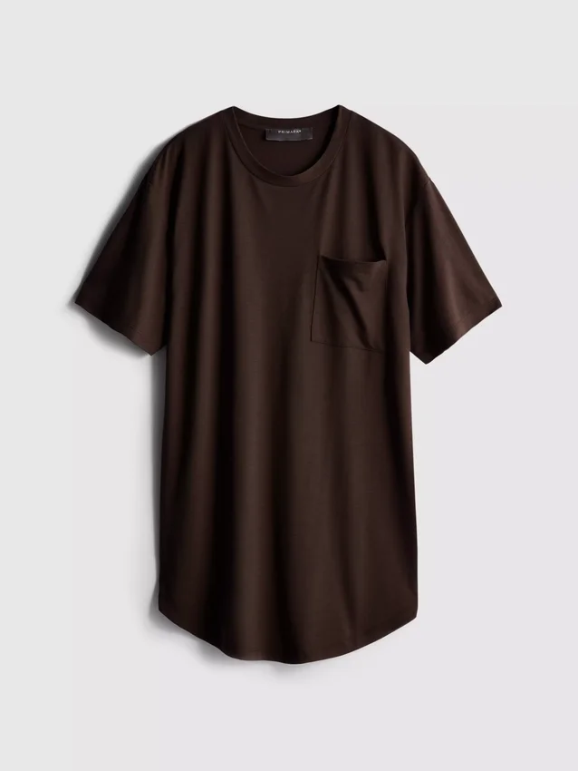 Camiseta larga de cuello redondo