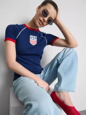 Camiseta larga para bebé con diseño de EE. UU.