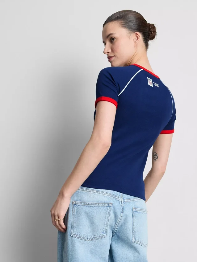 Camiseta larga para bebé con diseño de EE. UU.
