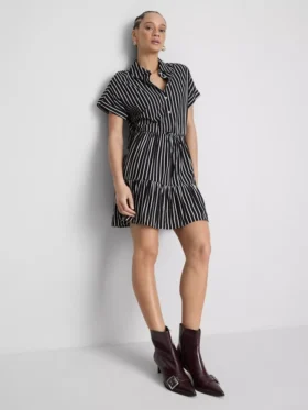 Camiseta mini a rayas con volantes
