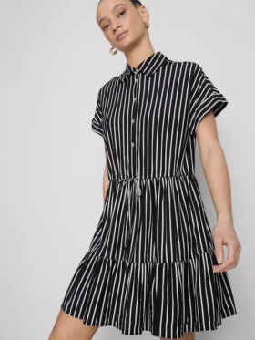 Camiseta mini a rayas con volantes
