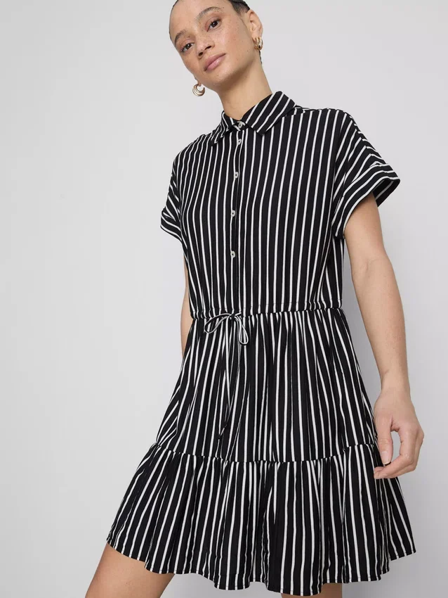 Camiseta mini a rayas con volantes