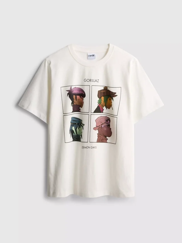 Camiseta musical holgada con diseño de Gorillaz