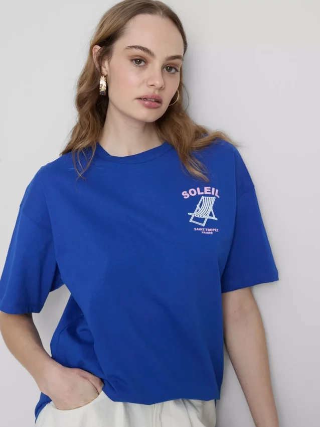 Camiseta oversize con estampado Soleil
