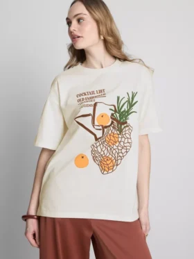 Camiseta oversize de algodón de estilo retro