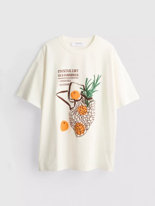 Camiseta oversize de algodón de estilo retro