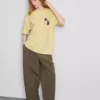 Camiseta oversize de algodón estilo boyfriend con estampado