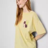Camiseta oversize de algodón estilo boyfriend con estampado