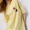 Camiseta oversize de algodón estilo boyfriend con estampado