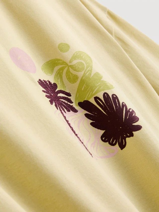 Camiseta oversize de algodón estilo boyfriend con estampado