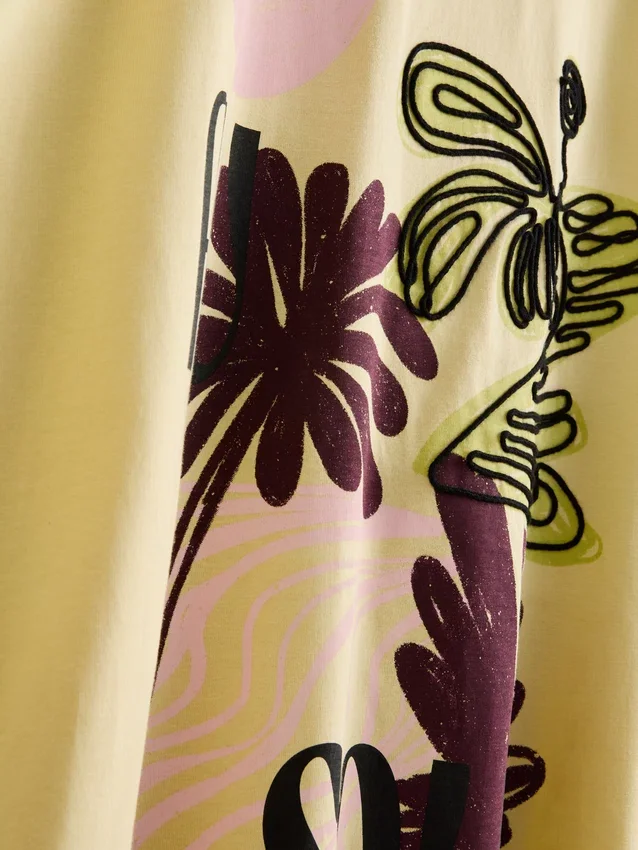 Camiseta oversize de algodón estilo boyfriend con estampado