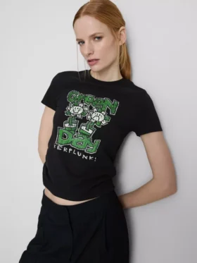 Camiseta para bebé con fruncidos «Green Day», con alto porcentaje de algodón