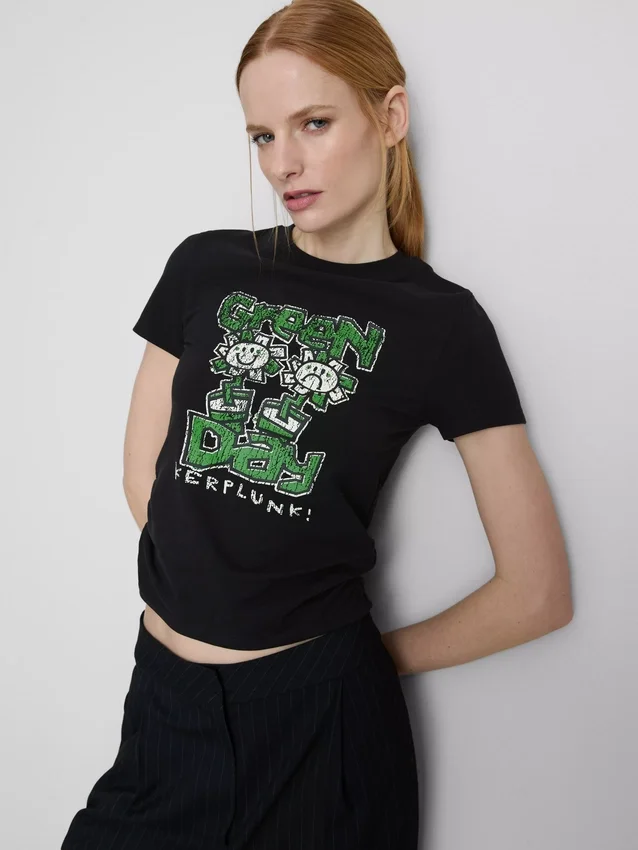 Camiseta para bebé con fruncidos «Green Day», con alto porcentaje de algodón