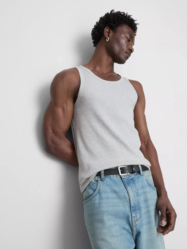 Camiseta sin mangas acanalada
