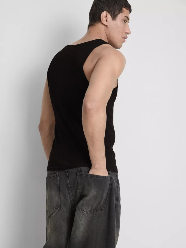 Camiseta sin mangas acanalada