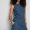 Camiseta sin mangas arrugada con fruncidos de Paula Echevarría