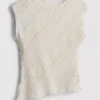 Camiseta sin mangas asimétrica de encaje