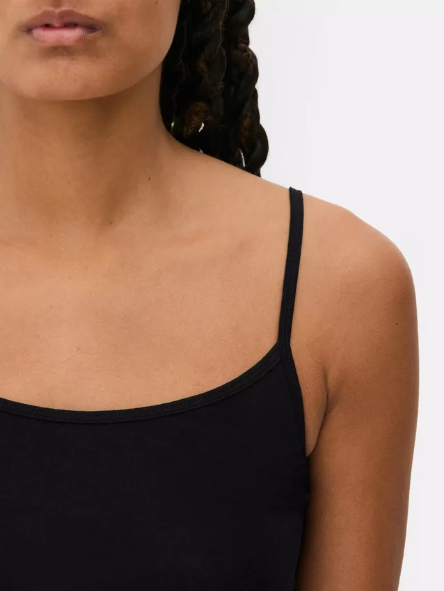 Camiseta sin mangas básica de jersey elástico