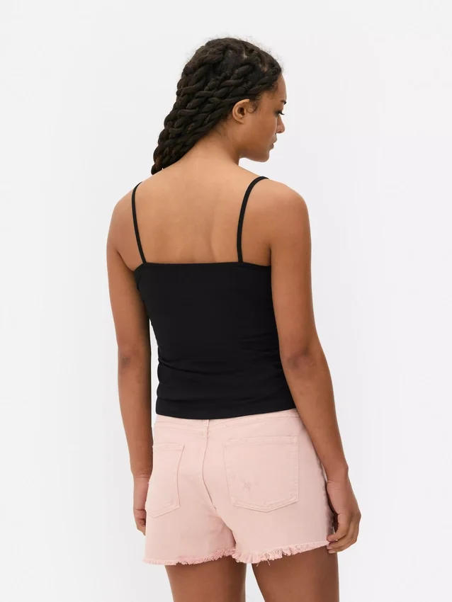 Camiseta sin mangas básica de jersey elástico