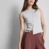 Camiseta sin mangas con botones, con alto contenido de algodón