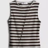 Camiseta sin mangas con botones, con alto contenido de algodón