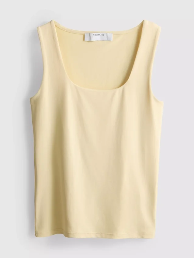 Camiseta sin mangas con cuello cuadrado