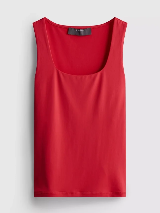 Camiseta sin mangas con cuello cuadrado