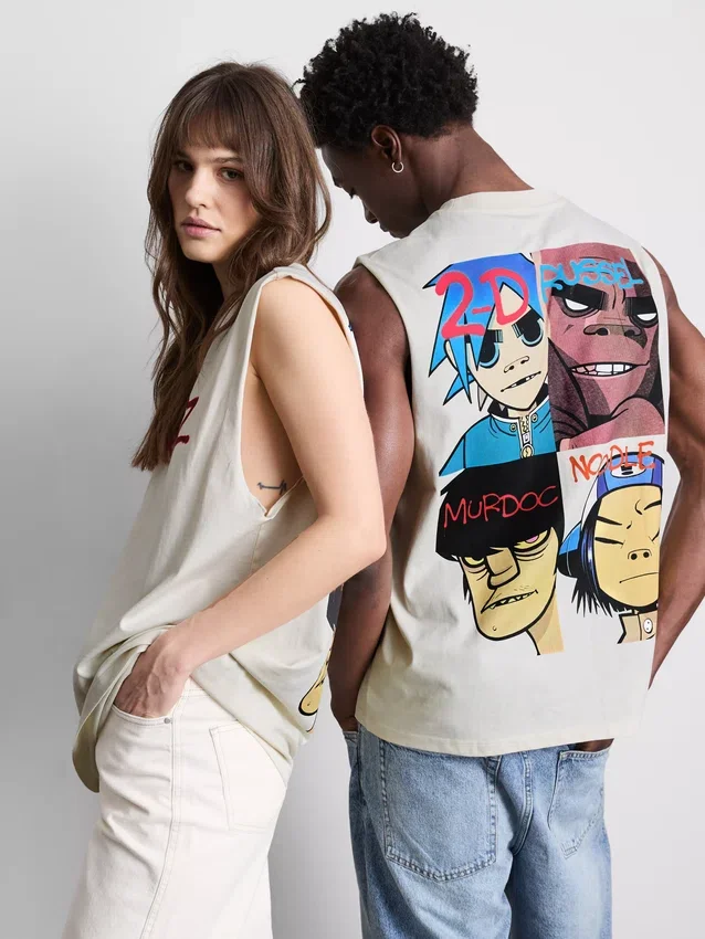 Camiseta sin mangas con diseño de Gorillaz