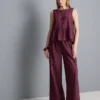 Camiseta sin mangas con dobladillo peplum a rayas
