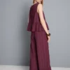 Camiseta sin mangas con dobladillo peplum a rayas