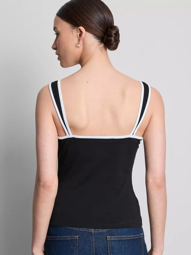 Camiseta sin mangas con escote corazón de alto contenido de algodón
