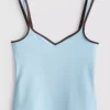 Camiseta sin mangas con escote corazón de alto contenido de algodón