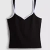 Camiseta sin mangas con escote corazón de alto contenido de algodón
