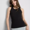 Camiseta sin mangas con espalda en forma de «U» y tejido acanalado, con alto contenido de algodón