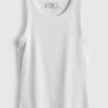 Camiseta sin mangas con espalda en forma de «U» y tejido acanalado, con alto contenido de algodón
