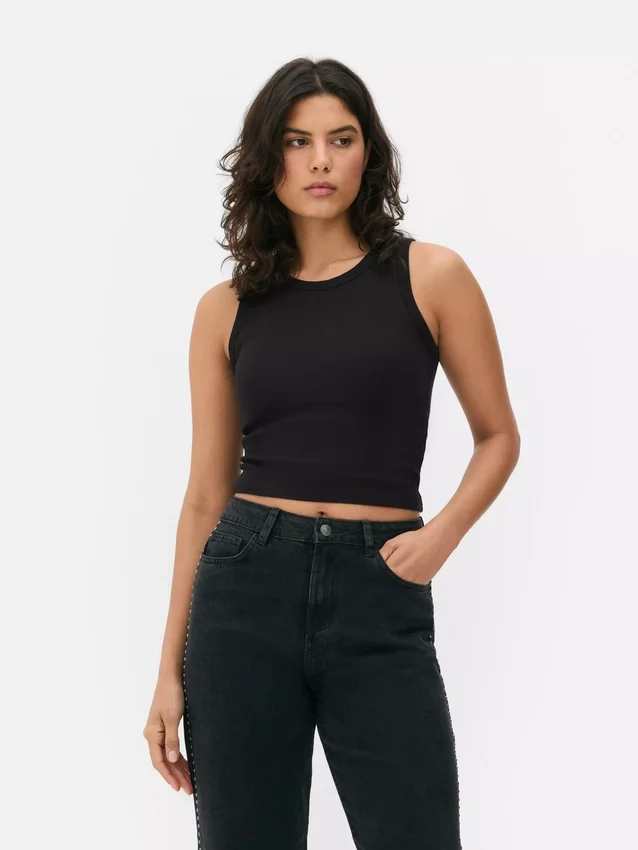 Camiseta sin mangas con espalda nadadora y canalé