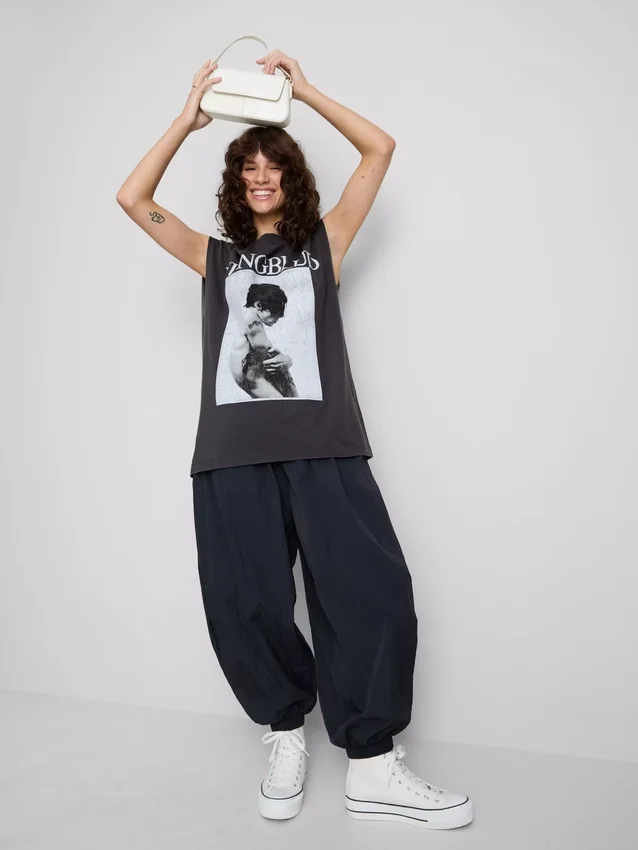 Camiseta sin mangas con estampado de Yungblud de algodón